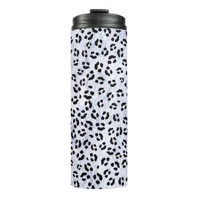 White Leopard Print Thermal Tumbler (Front)
