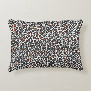 White Leopard Skin Print Decorative Cushion