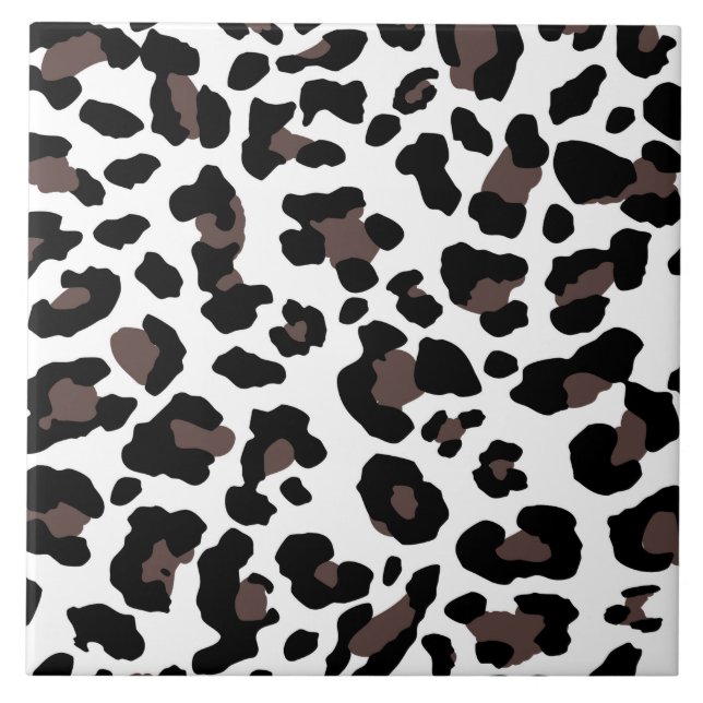 White leopard spots, animal fur print, wild cats tile (Front)