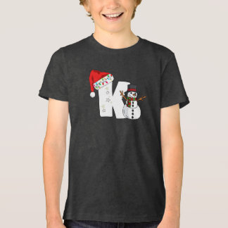 White letter k christmas gift  Tri-Blend shirt