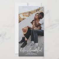 White Lettering Holiday Christmas Photo Card