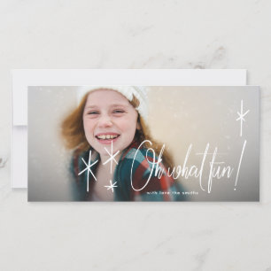 White Lettering Oh What Fun Holiday Photo Card