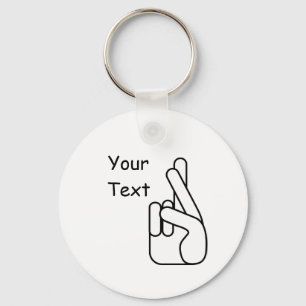 White Lies Crossed Fingers Keychain