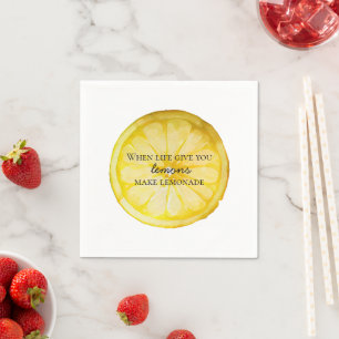 White Life Gives You Lemons Quote Napkin