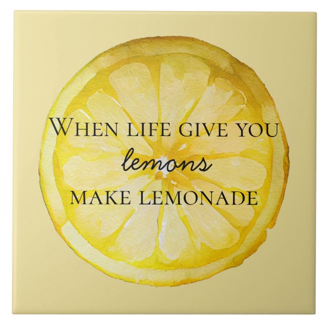 White Life Gives You Lemons Quote Tile (Front)