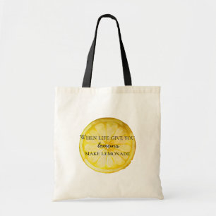 White Life Gives You Lemons Quote Tote Bag