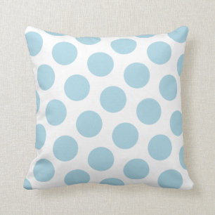 White Light Blue Polka Dot Cushion
