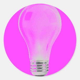 WHITE LIGHT BULB CLASSIC ROUND STICKER