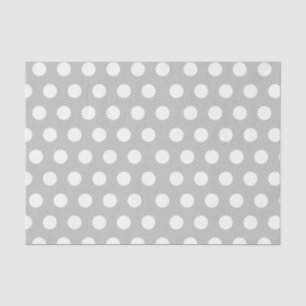White & Light Gray Medium Polka Dot Wedding Tissue Paper