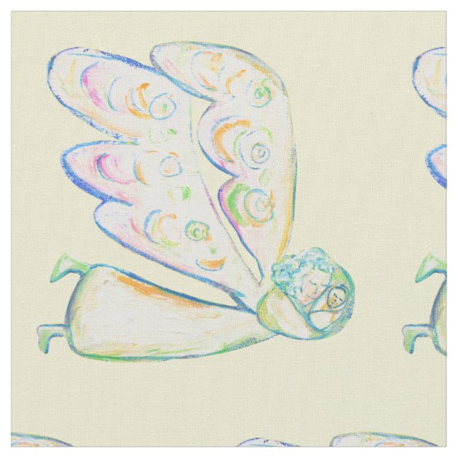 White Light Guardian Angel Fabric Art Material (Close Up)