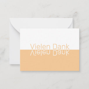 White & Light Orange Modern German Thank You Card