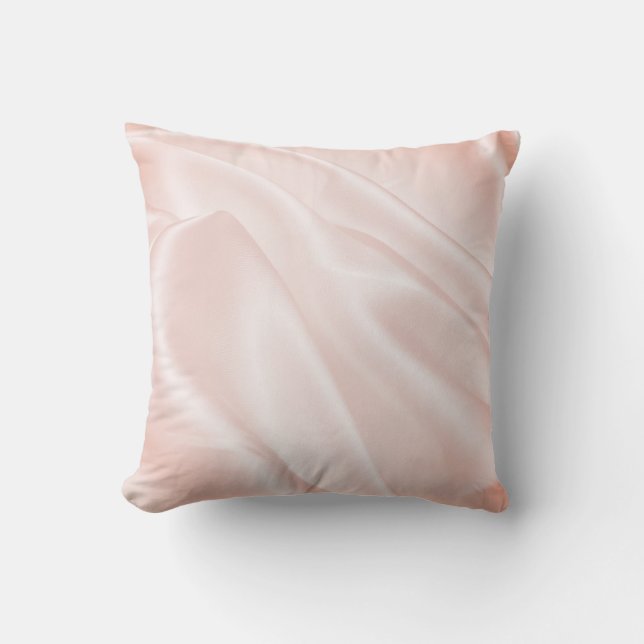 White light pink silk satin elegant chic textile cushion (Front)