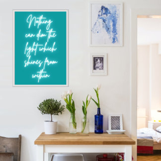 White light typography quote poster