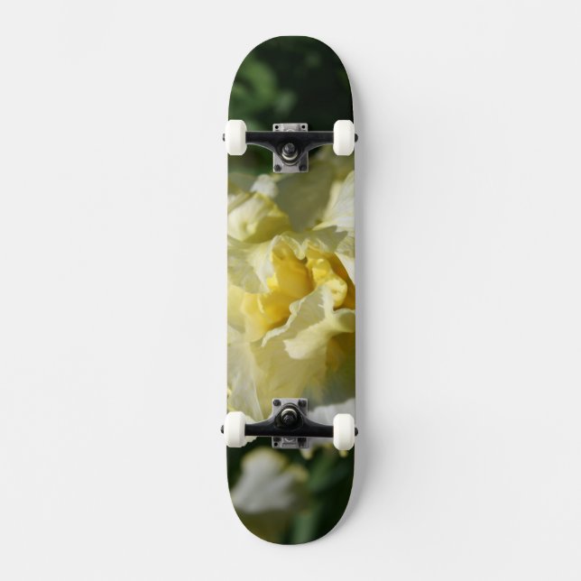 White Light Yellow Iris Flower Skateboard (Front)