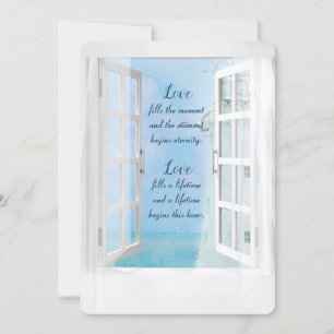 White Lighthouse Watercolor In Window Invitation