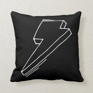 White Lightning Bolt Accent Pillow