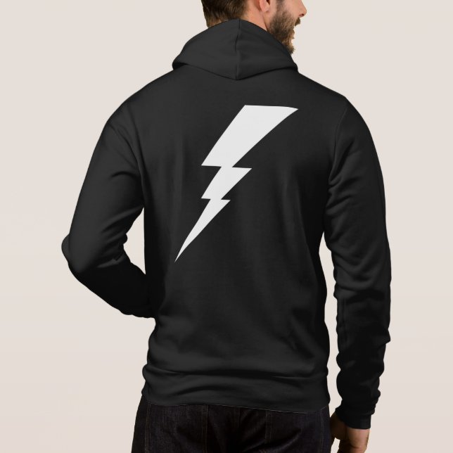 White Lightning Bolt Hoodie (Back)