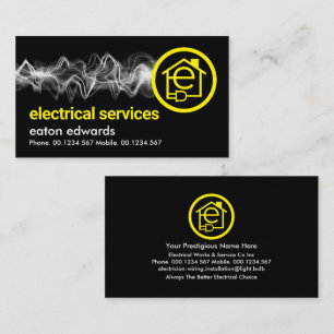 White Lightning Charging Electrical Circuit Home Business Card