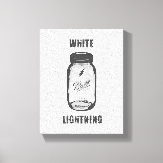 "White Lightning" Moonshine Jar Canvas Art (Front)