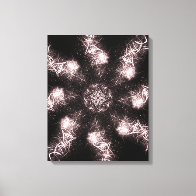 White Lightning Plasma Fractal Art Canvas Print (Front)