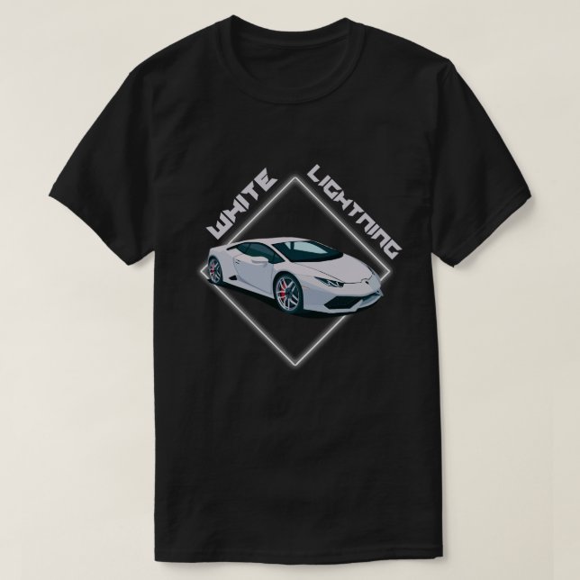 White Lightning Supercar Graphic T-Shirt (Design Front)