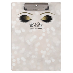 White Lights Gold Makeup Eyes Lashes Personalised Clipboard
