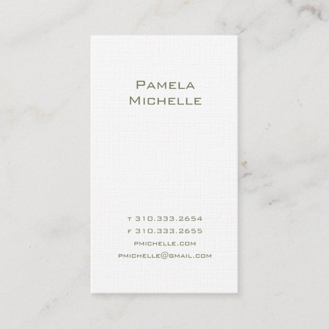White LIII Business Card (Front)