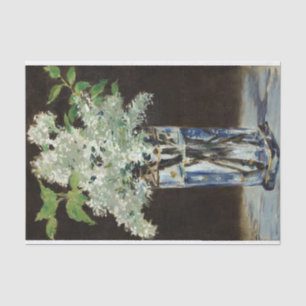 White Lilacs in a Crystal Vase by Edouard Manet Tissue Paper