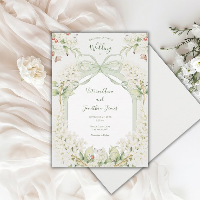 White Lilacs Vintage Elegant Wedding Invitation (Creator Uploaded)