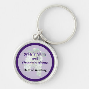 White Lilacs Wedding Favours Key Ring