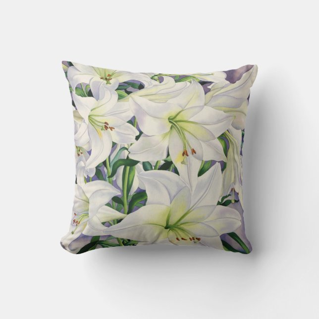 White Lilies 2008 Cushion (Front)