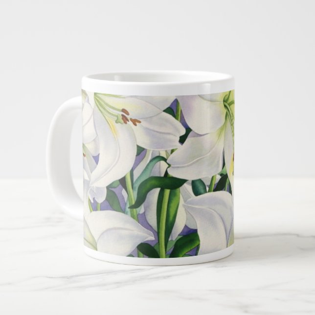 White Lilies 2008 Large Coffee Mug (Front Left)