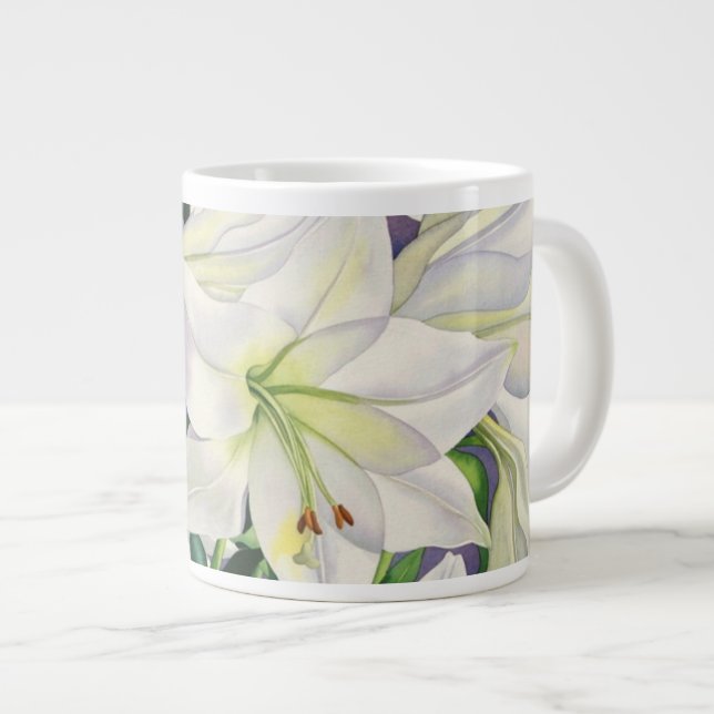 White Lilies 2008 Large Coffee Mug (Front Right)