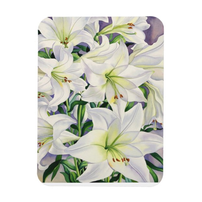 White Lilies 2008 Magnet (Vertical)