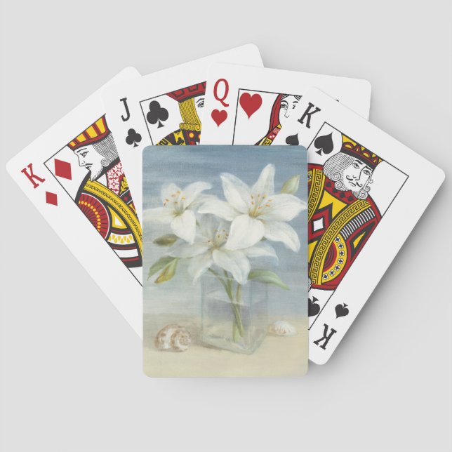 White Lilies and Shells Playing Cards (Back)