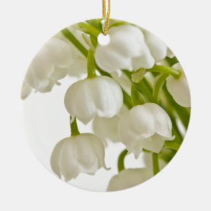 White Lilies Ceramic Tree Decoration
