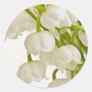 White Lilies Classic Round Sticker