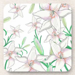 White Lilies  Coaster