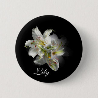 White Lilies Fantasy 6 Cm Round Badge