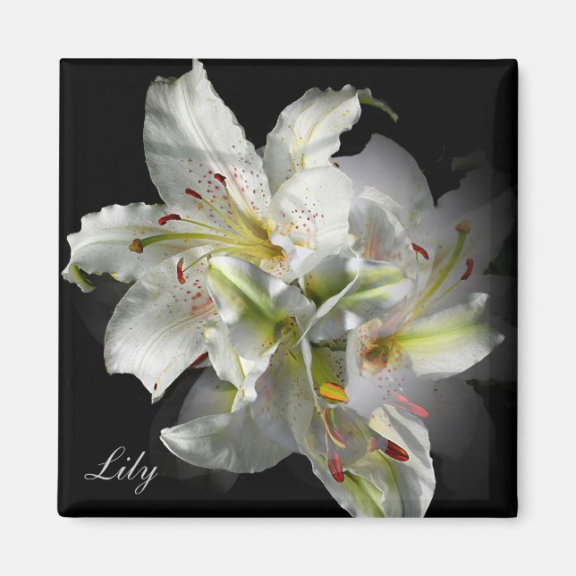 White Lilies Fantasy Magnet (Front)