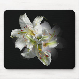 White Lilies Fantasy Mouse Mat
