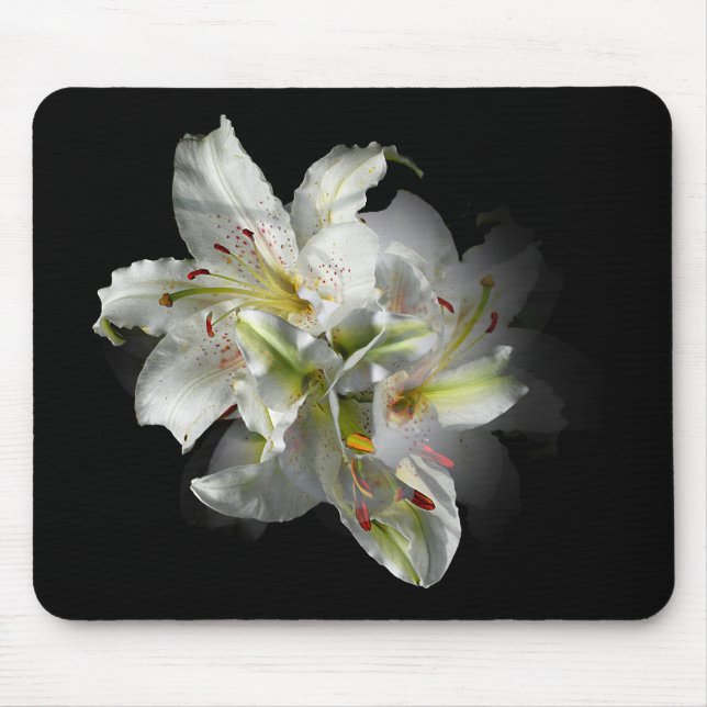 White Lilies Fantasy Mouse Mat (Front)