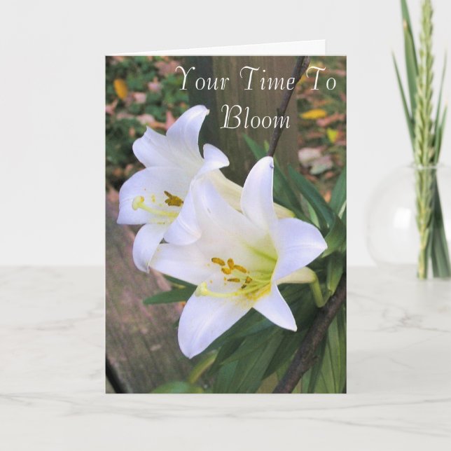 White Lilies Graduation Card (Front)
