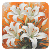 White lilies illustration