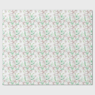 White Lilies Illustration  Wrapping Paper