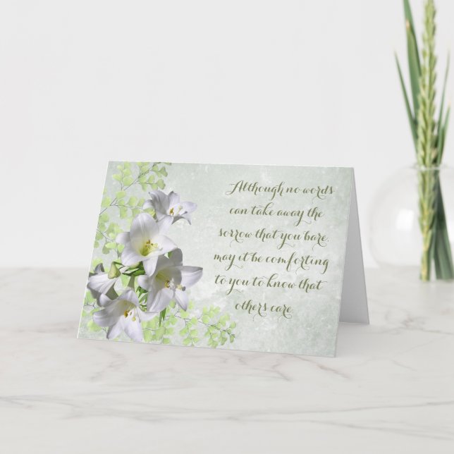 White Lilies, Know that Others Care Sympathy Card (Front)