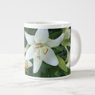 White Lilies Large Coffee Mug