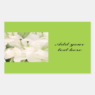 White Lilies,Lilies of love_ Rectangular Sticker
