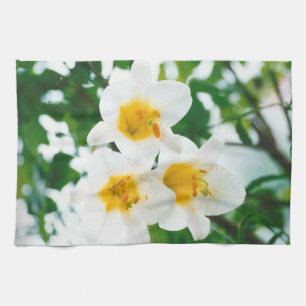 White Lilies - Lily Flower Lilium candidum Tea Towel