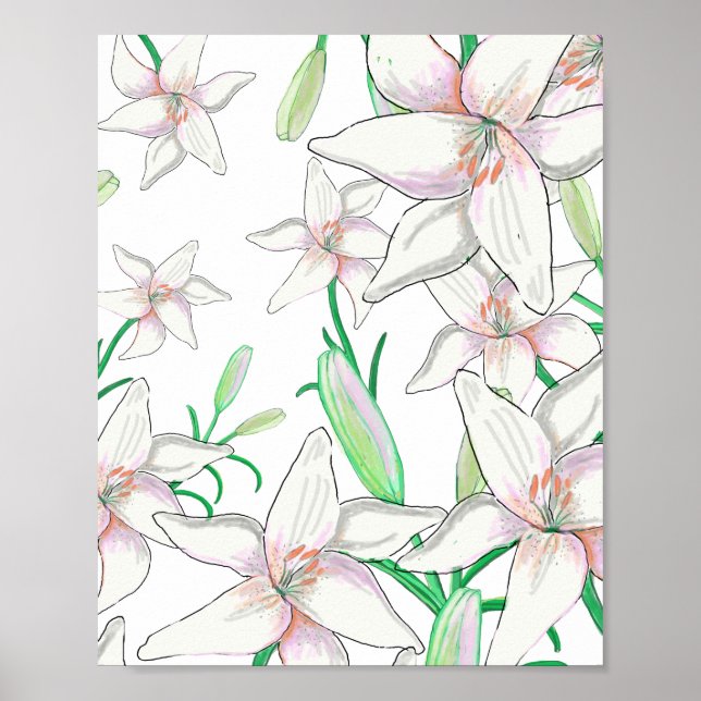 White Lilies  Poster (Front)
